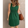 image:imageBTFBM Summer Dresses for Women 2026 Spring Clothes Sleeveless Crewneck Beach Vacation Outfits Mini Flowy Sun DressButtons Dark Green