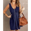 image:imageBTFBM Summer Dresses for Women 2026 Spring Clothes Sleeveless Crewneck Beach Vacation Outfits Mini Flowy Sun DressButtons Navy
