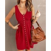 image:imageBTFBM Summer Dresses for Women 2026 Spring Clothes Sleeveless Crewneck Beach Vacation Outfits Mini Flowy Sun DressButtons Red