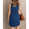 image:imageBTFBM Summer Dresses for Women 2026 Spring Clothes Sleeveless Crewneck Beach Vacation Outfits Mini Flowy Sun DressButtons Royal Blue