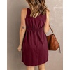 image:imageBTFBM Summer Dresses for Women 2026 Spring Clothes Sleeveless Crewneck Beach Vacation Outfits Mini Flowy Sun DressButtons Wine Red
