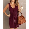 image:imageBTFBM Summer Dresses for Women 2026 Spring Clothes Sleeveless Crewneck Beach Vacation Outfits Mini Flowy Sun DressButtons Wine Red