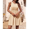 image:imageBTFBM Summer Dresses for Women 2026 Spring Clothes Sleeveless Crewneck Beach Vacation Outfits Mini Flowy Sun DressSolid Apricot