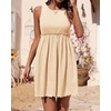 image:imageBTFBM Summer Dresses for Women 2026 Spring Clothes Sleeveless Crewneck Beach Vacation Outfits Mini Flowy Sun DressSolid Apricot