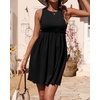 image:imageBTFBM Summer Dresses for Women 2026 Spring Clothes Sleeveless Crewneck Beach Vacation Outfits Mini Flowy Sun DressSolid Black
