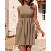 image:imageBTFBM Summer Dresses for Women 2026 Spring Clothes Sleeveless Crewneck Beach Vacation Outfits Mini Flowy Sun DressSolid Coffee