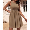 image:imageBTFBM Summer Dresses for Women 2026 Spring Clothes Sleeveless Crewneck Beach Vacation Outfits Mini Flowy Sun DressSolid Coffee
