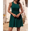 image:imageBTFBM Summer Dresses for Women 2026 Spring Clothes Sleeveless Crewneck Beach Vacation Outfits Mini Flowy Sun DressSolid Dark Green