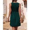 image:imageBTFBM Summer Dresses for Women 2026 Spring Clothes Sleeveless Crewneck Beach Vacation Outfits Mini Flowy Sun DressSolid Dark Green