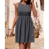 image:imageBTFBM Summer Dresses for Women 2026 Spring Clothes Sleeveless Crewneck Beach Vacation Outfits Mini Flowy Sun DressSolid Dark Grey