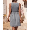 image:imageBTFBM Summer Dresses for Women 2026 Spring Clothes Sleeveless Crewneck Beach Vacation Outfits Mini Flowy Sun DressSolid Light Grey