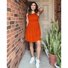 image:imageBTFBM Summer Dresses for Women 2026 Spring Clothes Sleeveless Crewneck Beach Vacation Outfits Mini Flowy Sun DressSolid Orange