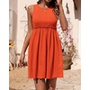 image:imageBTFBM Summer Dresses for Women 2026 Spring Clothes Sleeveless Crewneck Beach Vacation Outfits Mini Flowy Sun DressSolid Orange