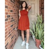 image:imageBTFBM Summer Dresses for Women 2026 Spring Clothes Sleeveless Crewneck Beach Vacation Outfits Mini Flowy Sun DressSolid Orange Red