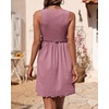 image:imageBTFBM Summer Dresses for Women 2026 Spring Clothes Sleeveless Crewneck Beach Vacation Outfits Mini Flowy Sun DressSolid Pink
