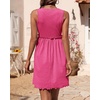 image:imageBTFBM Summer Dresses for Women 2026 Spring Clothes Sleeveless Crewneck Beach Vacation Outfits Mini Flowy Sun DressSolid Rose Pink