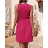 image:imageBTFBM Summer Dresses for Women 2026 Spring Clothes Sleeveless Crewneck Beach Vacation Outfits Mini Flowy Sun DressSolid Rose Red