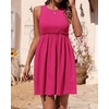 image:imageBTFBM Summer Dresses for Women 2026 Spring Clothes Sleeveless Crewneck Beach Vacation Outfits Mini Flowy Sun DressSolid Rose Red