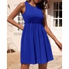 image:imageBTFBM Summer Dresses for Women 2026 Spring Clothes Sleeveless Crewneck Beach Vacation Outfits Mini Flowy Sun DressSolid Royal Blue