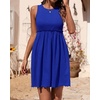 image:imageBTFBM Summer Dresses for Women 2026 Spring Clothes Sleeveless Crewneck Beach Vacation Outfits Mini Flowy Sun DressSolid Royal Blue