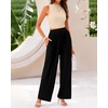 image:imageBTFBM Summer Outfits For Women 2026 Ribbed Sleeveless Tank Tops Wide Leg Pants 2 Piece Sets Lounge Set ClothingApricot Black