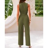 image:imageBTFBM Summer Outfits For Women 2026 Ribbed Sleeveless Tank Tops Wide Leg Pants 2 Piece Sets Lounge Set ClothingArmy Green
