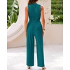image:imageBTFBM Summer Outfits For Women 2026 Ribbed Sleeveless Tank Tops Wide Leg Pants 2 Piece Sets Lounge Set ClothingBlue Green
