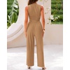 image:imageBTFBM Summer Outfits For Women 2026 Ribbed Sleeveless Tank Tops Wide Leg Pants 2 Piece Sets Lounge Set ClothingCamel