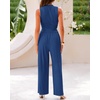 image:imageBTFBM Summer Outfits For Women 2026 Ribbed Sleeveless Tank Tops Wide Leg Pants 2 Piece Sets Lounge Set ClothingDark Blue