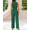 image:imageBTFBM Summer Outfits For Women 2026 Ribbed Sleeveless Tank Tops Wide Leg Pants 2 Piece Sets Lounge Set ClothingGreen