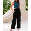 image:imageBTFBM Summer Outfits For Women 2026 Ribbed Sleeveless Tank Tops Wide Leg Pants 2 Piece Sets Lounge Set ClothingLake Blue Black