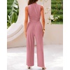 image:imageBTFBM Summer Outfits For Women 2026 Ribbed Sleeveless Tank Tops Wide Leg Pants 2 Piece Sets Lounge Set ClothingPink