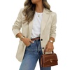 image:imageBTFBM Satin Long Sleeve Blazers for Women 2026  Work Office Suit Jackets with PocketsBusiness Casual OutfitsFall WinterBeige