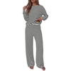image:imageBTFBM Striped Lounge Set Sweatsuits Women 2 Piece Outfit  Womens Pajama SetsCrew NeckWide LegAirport Vacation OutfitsFall Winter ClothesBlack White