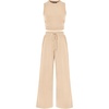 image:imageBTFBM Summer Outfits For Women 2026 Ribbed Sleeveless Tank Tops Wide Leg Pants 2 Piece Sets Lounge Set ClothingApricot
