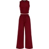 image:imageBTFBM Summer Outfits For Women 2026 Ribbed Sleeveless Tank Tops Wide Leg Pants 2 Piece Sets Lounge Set ClothingWine Red
