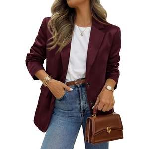 image:imageBTFBM Satin Long Sleeve Blazers for Women 2026  Work Office Suit Jackets with PocketsBusiness Casual OutfitsFall WinterBurgundy