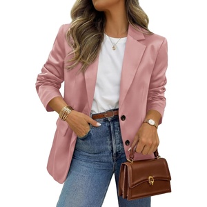 image:imageBTFBM Satin Long Sleeve Blazers for Women 2026  Work Office Suit Jackets with PocketsBusiness Casual OutfitsFall WinterPink