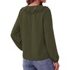 image:imageBTFBM Womens Fall Tops Ruffle Blouses Dressy Casual  Double Ruffled Collar V Neck Long Sleeve Shirts Lightweight Fashion Clothing 2026 Trendy Daily Business Office Work ClothesArmy Green
