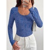 image:imageBTFBM Womens Long Sleeve Scoop Neck Shirts Floral Tops  Casual Women Fall Clothes Ribbed Slim Fitted TShirts y2k Fashion Clothing Concert Going Out Top Club Date Night OutfitsRoyal Blue