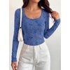 image:imageBTFBM Womens Long Sleeve Scoop Neck Shirts Floral Tops  Casual Women Fall Clothes Ribbed Slim Fitted TShirts y2k Fashion Clothing Concert Going Out Top Club Date Night OutfitsRoyal Blue