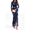 image:imageBTFBM Womens Maxi Dresses Fall 2026 Cocktail Dress  Long SleeveBodyconFloral Wedding Guest DressesConcert OutfitsFloral Black Blue