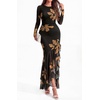 image:imageBTFBM Womens Maxi Dresses Fall 2026 Cocktail Dress  Long SleeveBodyconFloral Wedding Guest DressesConcert OutfitsFloral Black Yellow