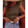 image:imageBTFBM Womens Ribbed Tank Tops 2026 Summer Cap Sleeve Boat Neck Slim Fitted Knit Basic Casual Tee Shirts Fall Fashion ClothesBrown