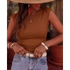 image:imageBTFBM Womens Ribbed Tank Tops 2026 Summer Cap Sleeve Boat Neck Slim Fitted Knit Basic Casual Tee Shirts Fall Fashion ClothesCaramel