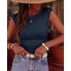 image:imageBTFBM Womens Ribbed Tank Tops 2026 Summer Cap Sleeve Boat Neck Slim Fitted Knit Basic Casual Tee Shirts Fall Fashion ClothesNavy Blue