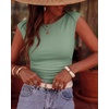 image:imageBTFBM Womens Ribbed Tank Tops 2026 Summer Cap Sleeve Boat Neck Slim Fitted Knit Basic Casual Tee Shirts Fall Fashion ClothesSage Green