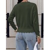 image:imageBTFBM Fall Long Sleeve Sweaters for Women  V NeckDrop ShouldersScallop EdgesLightweight Knit Sweaters TopDaily WearHolidayChristmasWinter Clothing 2026Army Green
