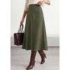 image:imageBTFBM Women Faux Suede Midi Long Skirt Fall Fashion 2026  High Waisted Skirts For Women Trendy Lightweight Back Elastic Arc Line Design ALine Winter Dress Boho Western OutfitsArmy Green