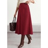 image:imageBTFBM Women Faux Suede Midi Long Skirt Fall Fashion 2026  High Waisted Skirts For Women Trendy Lightweight Back Elastic Arc Line Design ALine Winter Dress Boho Western OutfitsBurgundy